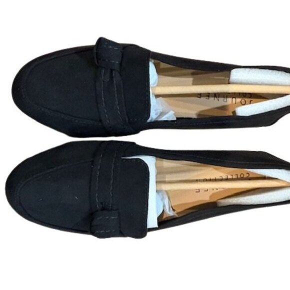 Journee Collection “Marci” Loafer Flats in Faux Suede – Black – NIB – Size 6.5 - Picture 5 of 8